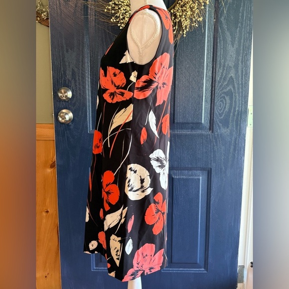 Kasper Tropical Print Sleveless Crepe Sheath Dress - Picture 3 of 14